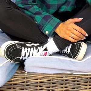 SOLD The classic black & white high top vans